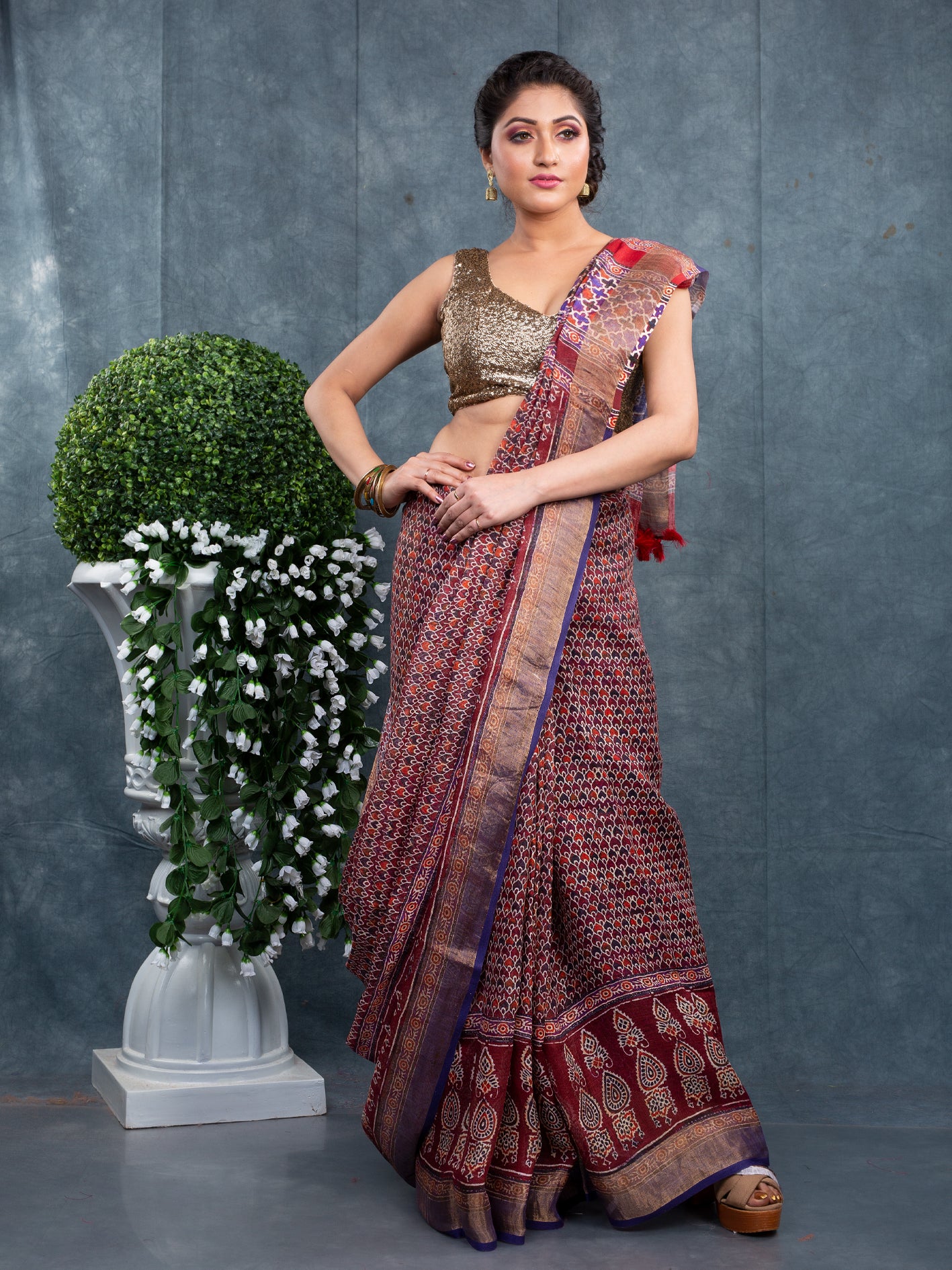 PURE LINEN SAREE