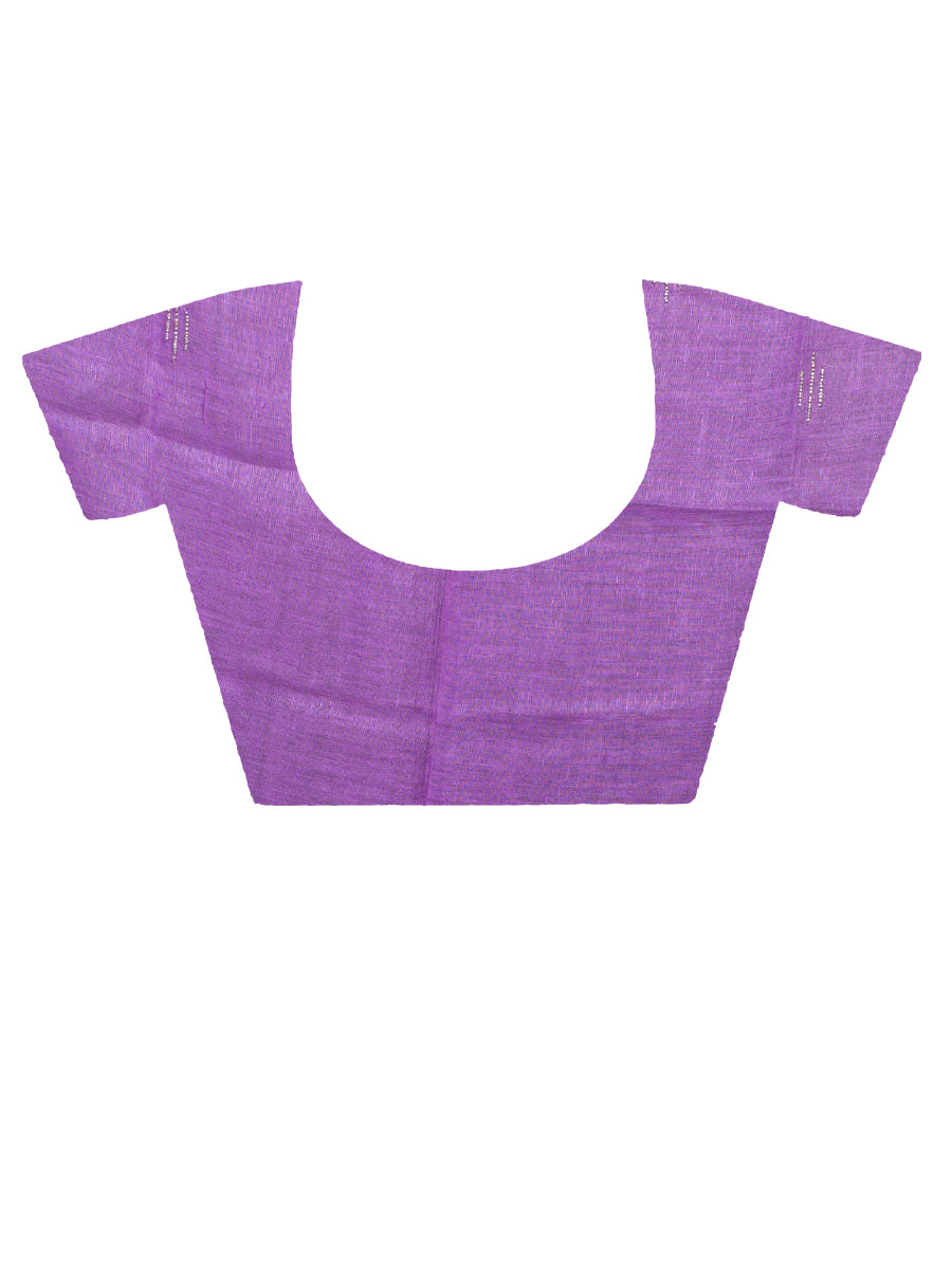 Linen Lavender Color Embroidery Saree