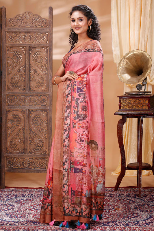 ELEGANT SILK  KALAMKARI SAREE