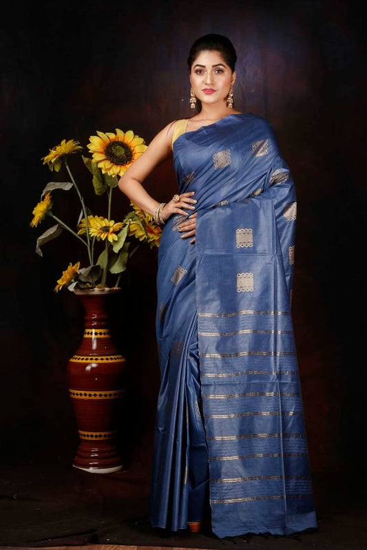 Royal Azure Zari Woven Blue Silk Saree
