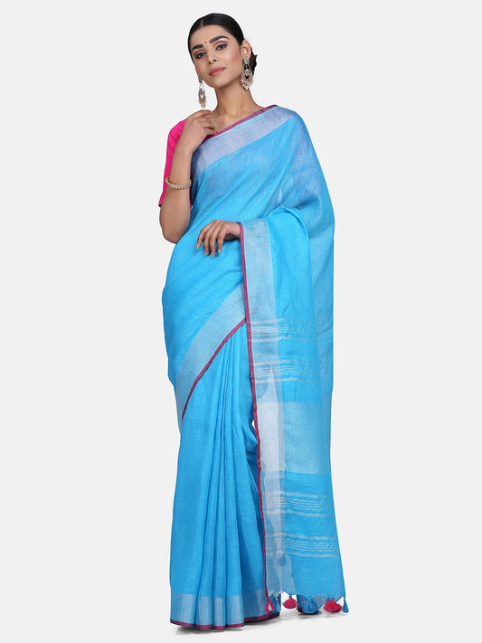 Linen Plain Color Saree