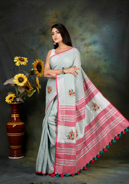 Embroidery saree